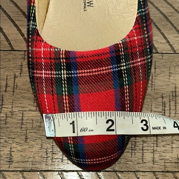 Red Stewart Tartan Modest Heels 👠 👠 with Rounded Toe Durable Canvas Fabric 9.5 W - Picture 11 of 17